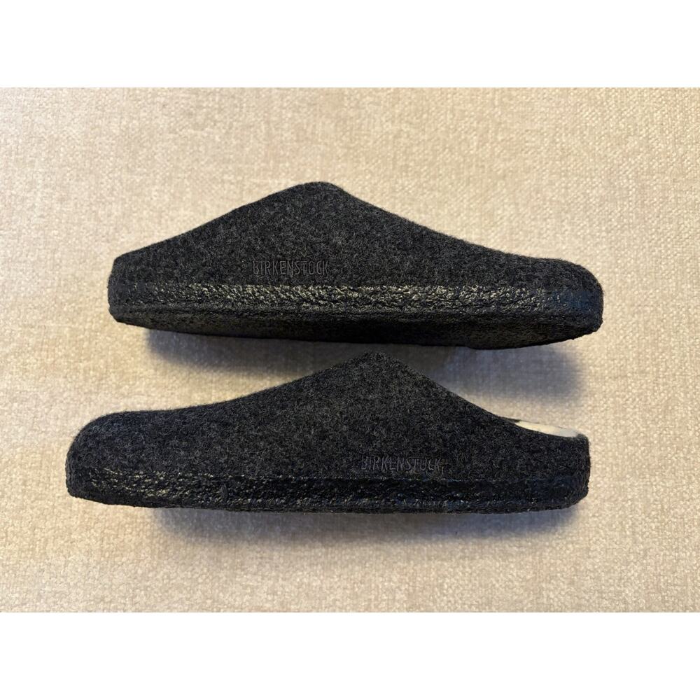 Birkenstock Zermatt Dark Grey Wool Shearling Slippers Size 38 Narrow L7 M5 - Picture 11 of 13